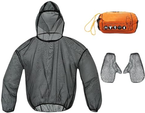 YNPQTDS Fliegenfeste Kleidung, Fliegennetz-Kleidungsanzug, atmungsaktiv, schützend, flexibel, Camping-Zubehör für Outdoor-Aktivitäten, Angeln, Ausflüge, Abenteuer, Wandern, Reisen, Damen und Herren, L
