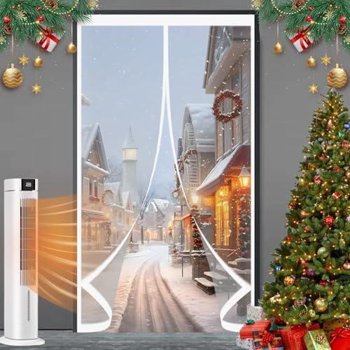 Thermo Türvorhang Kälteschutz 100 x 156 cm Gegen Kälte Und Hitze, Selbstschließend, Wasserdicht, Winddicht, Magnet Thermovorhang Tür für Terrassentür Balkontür, A