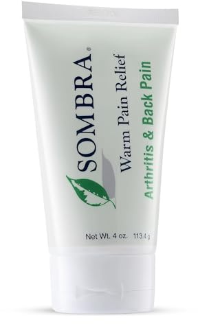 Sombra Warm Pain Relief Gel, Warm Relief for Arthritis and Chronic Pain Pre-Workout Muscle Rub Vegan Formula Free of Artificial Fragrances, Dyes, NSAIDs, Wax, Petroleum, Alcohol - 4oz Tube