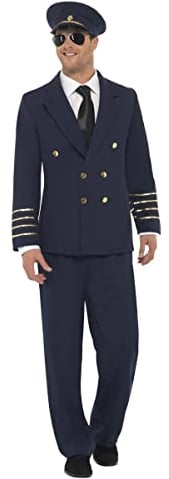 Smiffy's Pilot Costume Medium Navy Blue