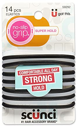Scunci No-slip Grip Evolution Jelly Ponytailers, 14 Count, Colors May Vary