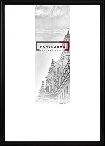 PANORAHMA BILDERRAHMEN Kunststoff Bilderrahmen 30 x 40 cm, Schwarz/Bilder Rahmen zum Aufhängen/Kunststoff Rahmen mit Echtglas