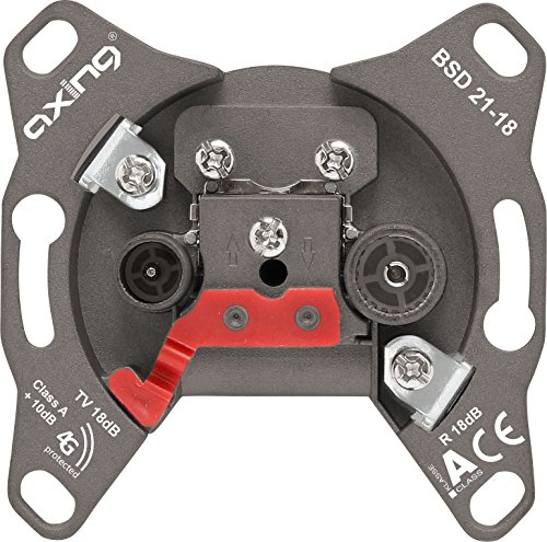 Axing BSD 21-18 Hyperbreitbandsteckdose Durchgangsdose mit 18 dB Anschlussdämpfung