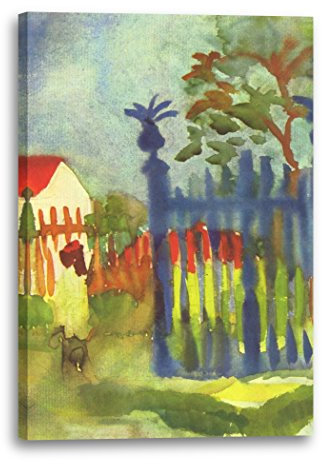 Printed Paintings Leinwand (60x80cm): August Macke - Gartentor
