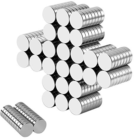 Wukong Neodym Magnete, 10 * 3mm Extrem Stark Magnete 100 Stücks für Kühlschrank, White-Board, Glas-Magnettafel und basteln, extra hochwertige Beschichtung, kleine Kraftwunder von KMS-Products