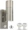 HiBay Außenlampe mit Bewegungsmelder GU10, Lampe mit Bewegungsmelder Aussen IP44 Edelstahl Aussenlampe Wand Up Down Außenwandleuchten inkl. 2x GU10 LED Warmweiß