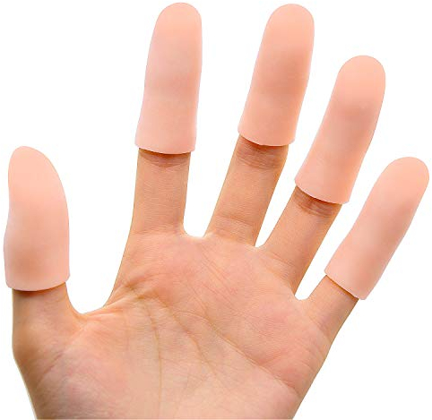 Bukihome 12 Pack Finger Protectors, Finger Cots, Finger Sleeves to Protect Fingertips, Hand Eczema, Finger Cracking, Finger Arthritis and More