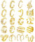 Milacolato 20Pcs Ear Cuff Set Damen Ohrmanschette Ohrringe Earcuffs Set Helix Knorpel Clip auf Wickelohrring Fakepircings Ohr Cuffs Ohrklemme Gold