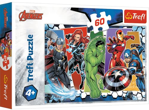 Trefl Marvel Avengers 60 Piece Jigsaw Puzzles Age 3+ For Kids - Superhero Puzzle For Children Easy Hold - For Ages 4+