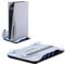 Mcbazel Station de Recharge Verticale pour Console PS5, Support de Refroidissement Multifonctionnel à Lumière Bleue et LED,Recharge pour Manettes de Jeux pour Console PS5 - Blanc(Pas pour PS5 Slim)