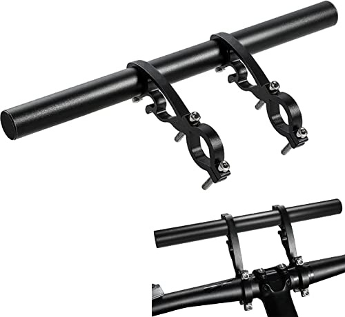 Bike Bicycle Double Handlebar Extender Extension,11.8(30 cm) Aluminum alloy Super Long Bracket Accessories,For Bike Mounts,GPS Units, Headlights,Light Lamp,Phone Mount,For 20mm-32mm caliber