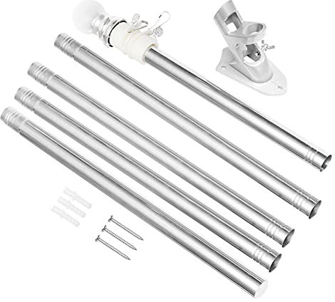 Yardwe Fahnenmast 8m Flagge Pole Kit 6FT 5 Schnitts Fahnenmast Kit Fahnenmast mit Basis Und Schrauben Wand Montieren für Garten Hof Im Freien