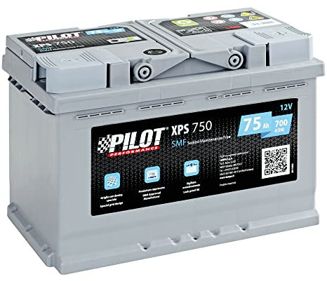 PILOT XPS750 Batteria Auto 12V SMF - 75 Ah - 700 A - Batteria di Tipo Tradizionale