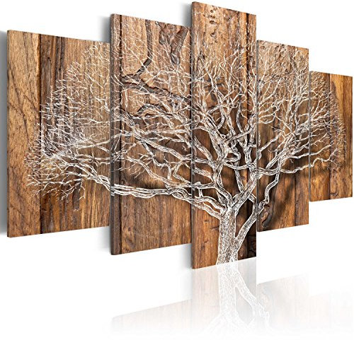 B&D XXL - Tableau Acoustique Nature 225x112,5 cm 5 Parties - Décoration Murale Anti-Bruit Isolation Phonique Bureau Chambre Panneau Insonorisant Impression sur Toile - Artistique b-C-0046-b-n
