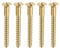 sourcing map Wood Screws M3.5 x 35mm Slotted Flat Head Brass Self-Tapping Screw 50 Pcs