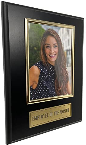 Trophy Hut Employee of The Month Award Plaque. Personalisierbares 22,9 x 30,5 cm, für ein Foto mit einer Größe von 12,7 x 17,8 cm, Mattschwarz