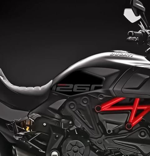Seitliche Tankprotektoren aus Harz 3D, kompatibel mit Ducati Diavel 1260 / S L-133 (Schwarz)