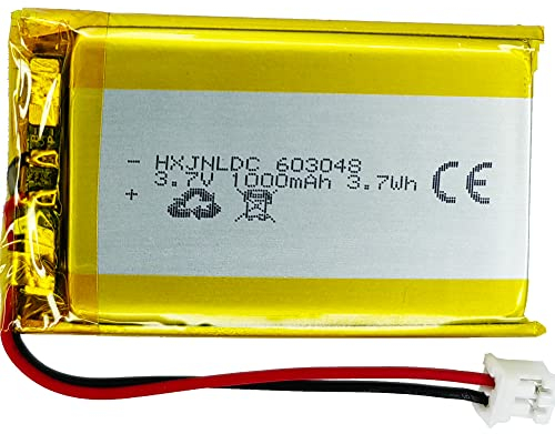 3.7V DC Rechargeable Polymer Lithium Battery (603048 6×30×48.5mm 1000mAh) per DIY Sostituzione della batteria da 3,7-5 V per prodotti elettronici,Alimentatore mobile ad accumulo di energia