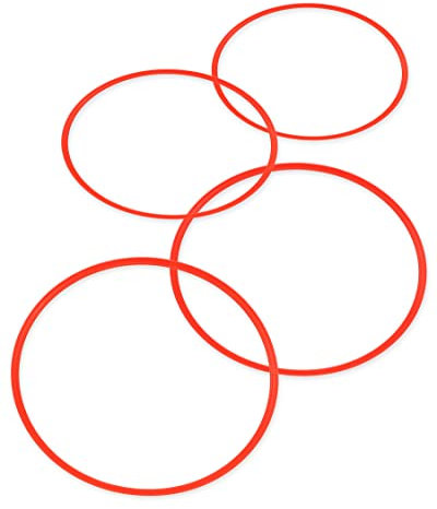 SPORTIKEL24 Koordinationsringe 70 cm – 4er Set Rot – Flexible Trainingsringe für Fußball, Leichtathletik & Hundesport – vielseitiges & sicheres Training