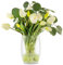 TREND FOR HOME Blumenvase Glas H. 19,8 cm Glasvase geriffelt für Tulpen rund Blumenvase für Tulpen Vase transparent Vase bauchig | ⌀ 14 cm | Lyra Leuchtend
