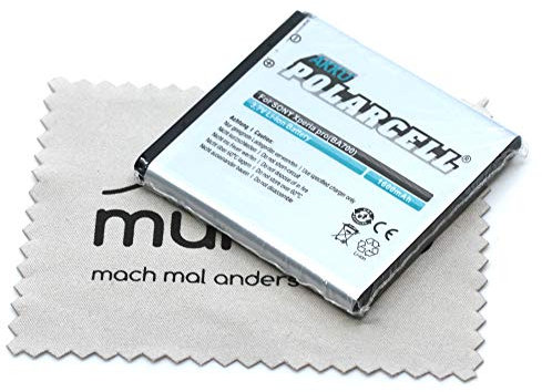 Ersatz Akku kompatibel mit Sony Ericsson Xperia E Xperia Neo Xperia Neo V Xperia Pro Xperia miro Xperia ray Xperia tipo (Ersetzt BA700) Polarcell mit mungoo Displayputztuch