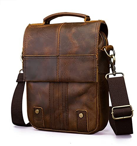 Leuchtbox Leder Umhängetasche Herren Messenger-Bag Crossbody-Bag Herrenhandtasche Western Style Echtes Leder Vintage Optik