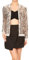 ANNA-KACI Damen Pailletten Rib Rop Langarm Reißverschluss Bomberjacke Jacke, Champagner, Small