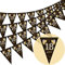 18. Geburtstag Wimpel, glückliche Banner Wimpel Fahnen, 40 Stück Dreieck Gold Schwarz Glitter Diamant nach Zahlen 18. Geburtstag Jahrestag Thema Party Dekoration liefert