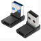 Herfair 2 Pack USB-C Female to USB Male Adapter, USB C to USB 3.1 90°Angle Data Transfer Converter Coupler 10Gbps Adapter Compatible with Mbook, Notebook, Tablet, Smartphon(Left and Right)