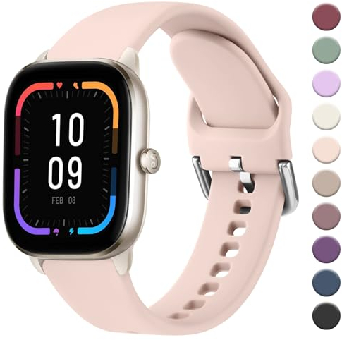 ZGCE für Amazfit GTS 4 Mini Armband/Amazfit GTS 2 Mini Armband/GTR Mini/GTS 4/GTS 3/GTS 2, 20mm Klassisch Silikon Armbänder Damen Herren, Verstellbares Sport Ersatzband Uhrenarmband, Rosa