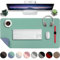 Schreibtischunterlage Leder，Schreibtisch Unterlage，80x40cm Laptop Desk Mat，Laptop Tischunterlage，Wasserdichte Schreibtischauflage FüR BüRo- Oder Heimbereich,Büromatte tragbar (SalbeigrüN/Grau Blau)