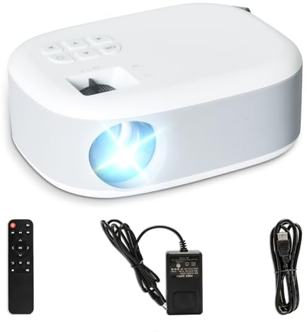 LQWELL® Mini Beamer, Tragbar Projektor Full HD 1080P unterstütztfor, 15000L Videoprojektor, für Heimkino/XBOX/PS5/PS4/PC/Handy Phone, Kompatibel mit HD/USB/AV/Headphone Schnittstelle