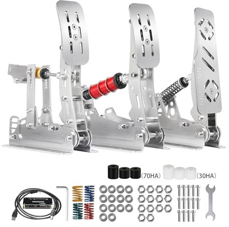 SIMSONN Plus X Sim Racing Pedals PC Racing Simulator Pressure Sensor Load Cell HE Hydraulic Pedal Support Haptic Reactor (Plus X-P2-H2-Plate)