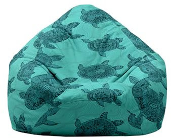 Mateju Sitzsack, Gemütlich Sitzsack Kinder, Smaragdblauer Ozean Sitzsack Erwachsene Oder als Gaming Bean Bag, Garten Relaxo Sitzsack Geeignet für Lnnen Oder Balkon zum Liegen (S,Schildkröte)