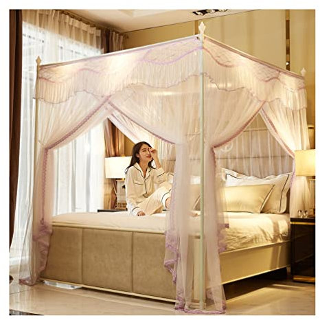 Sommer-Betthimmel-Moskitonetz, dekorative Bettvorhänge für Erwachsene, Kinder, Mädchen, Schlafzimmer, (Farbe: 5#, Größe: 180 x 200 cm/71 x 79 Zoll)