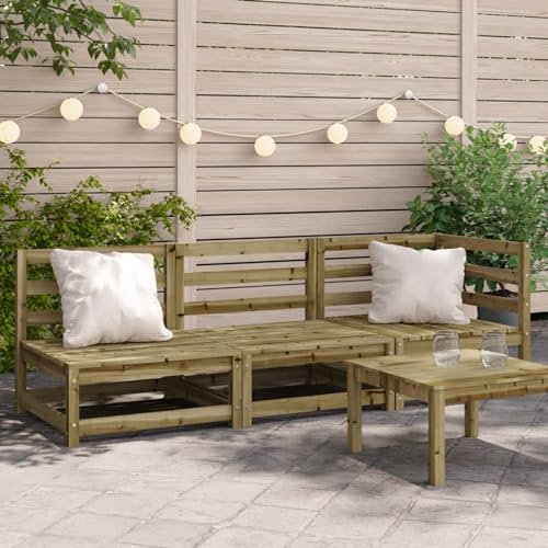 Rantry Gartensofa 3-Sitzer imprägniert Holz Kiefer Gartenmöbel Set Terrasse Outdoor Hof Terrasse Balkon Sofa Sitz Sitzmöbel Wintergarten Hinterhof Sofa Set