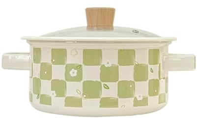 LVYUDS 2.8 Litres émaillée Cocotte Fonte Avec un Couvercle, Grand Capacité Doubles Poignées Marmite Non Couché Induction Gaz Compatible Idéal pour Ragoût Cuisson