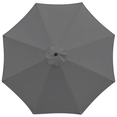 Crestlive Products Ersatzdach für Terrassenschirm, 3 m, 8 Rippen, freischwingende Regenschirme, versetzte Regenschirme, nur Universaldach (dunkelgrau)