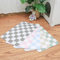 Ralxion Checkered Dog Feeding Mat, Absorbent Mats for Dog Food and Water Bowl, Dispenser, Retro Modern Aesthetic Preppy Grey Checkerboard Pet Placemat for Dogs, Cats, Puppy Accessories, 12 X19”
