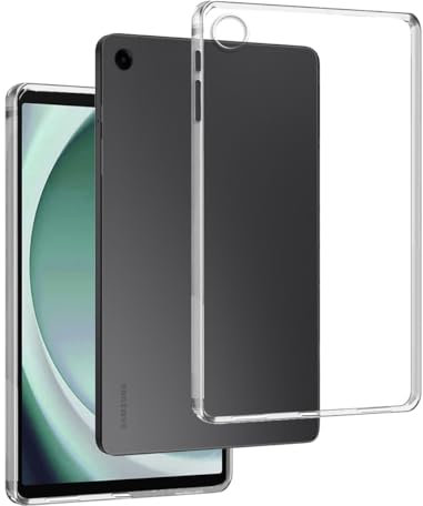 REY Funda Carcasa Gel Transparente para Samsung Galaxy Tab A9 8,7, Ultra Fina 0,33mm, Silicona TPU de Alta Resistencia y Flexibilidad