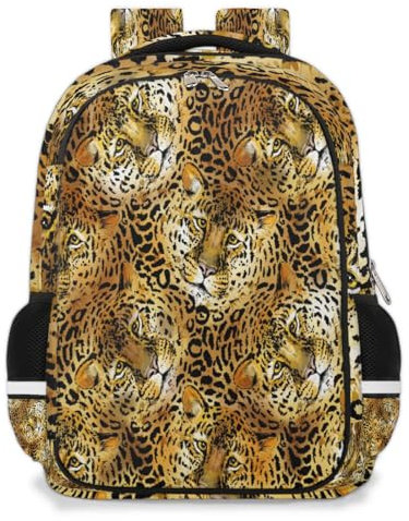 Multifunktions-Rucksack mit Leoparden-Jaguar-Muster, Schulrucksack, Büchertasche, Wandern, Reisen, lässiger Laptop-Tagesrucksack, Taschen für Jungen, Mädchen, Männer, Frauen, farbig, XXL