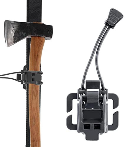 Engineering Shovel Ice Axe Clip, Gear Holder Clip, Flashlight Clip Mount, Outdoor Tacticals Clip Accessories, Belt Keychain Hunting Clip, Backpack Wheel Clip Hiking Accessories, Black
