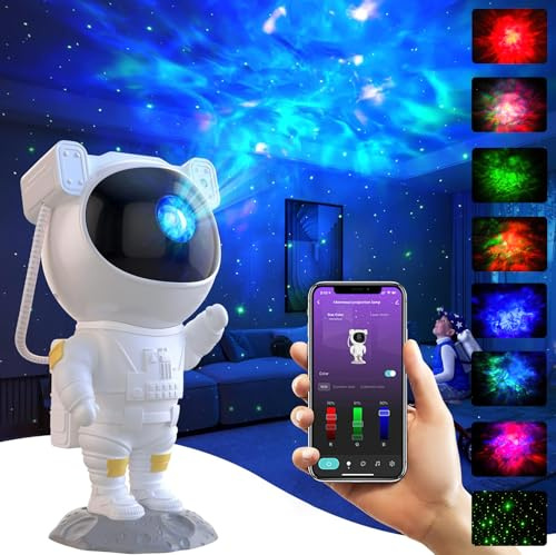 ZZBIFRJ Astronaut Star Projector with App Control, Galaxy and Star Projector, 360° Adjustable Astronaut Projector Lights with Timer, Christmas Gifts for Kids and Adults