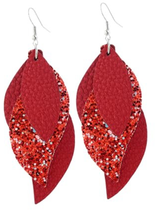 Yardenfun 1paar Glänzende Sequin Ohrringe Für Lange Dangle Ohrringe Rot Stilvolles Ohrschmuck Für Partys Feiertage Und Alltagsmode