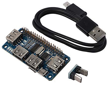 SRMAN USB Hub Hat mit 4 Anschluss für 3/2 / Zero W Erweiterungs Karte USB zu Uart für Serielles Debugging, Kompatibel mit USB 2.0/1.1