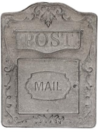 26 x 9,5 x 34 cm 0,8 mm - Boîte aux lettres murale anglaise antique - Boîte aux lettres murale anglaise - Support mural vintage - Boîte aux lettres en plein air - Style antique - Vintage - Boîte aux
