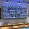 QXIWAOE An der Wand montiertes Weinregal mit Glashalter, schwebende Barregale mit LED-Licht, Flaschenhalter aus Metall, Weinaufbewahrungs- und Präsentationsregal für Bar, Wohnzimmer, Restaurant