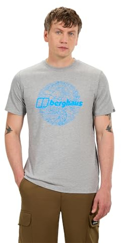 Berghaus Men's Map of The Toon Tee, Grey Marl BCI, 2XL
