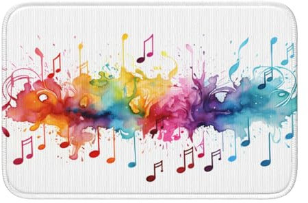 Door Mat Music Note Front Doormat for Outside Entrance Patio Porch, Musical Piano Keyboard Floor Mat Entrance for Indoor Bedroom Bathroom Kitchen Home Decorative