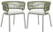 Vente-unique-Lot de 2 fauteuils de Jardin en métal et Corde - Kaki avec Coussin Beige - PISTO de MYLIA